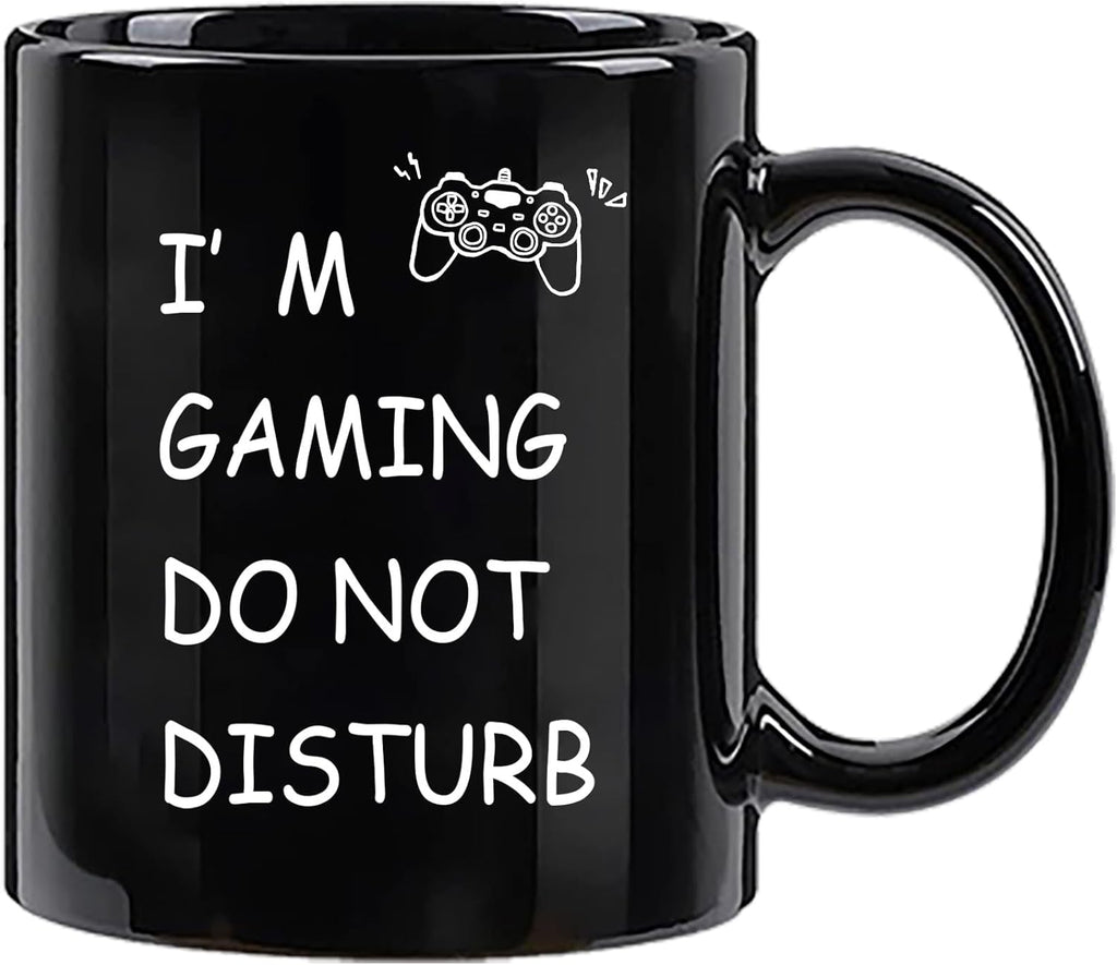 Gaming Mug - "I'm Gaming Do Not Disturb" - Gift for Gamers, Gaming Gifts, Christmas and Birthday Gifts for Gamers, Teen Boys, 11 oz - Black