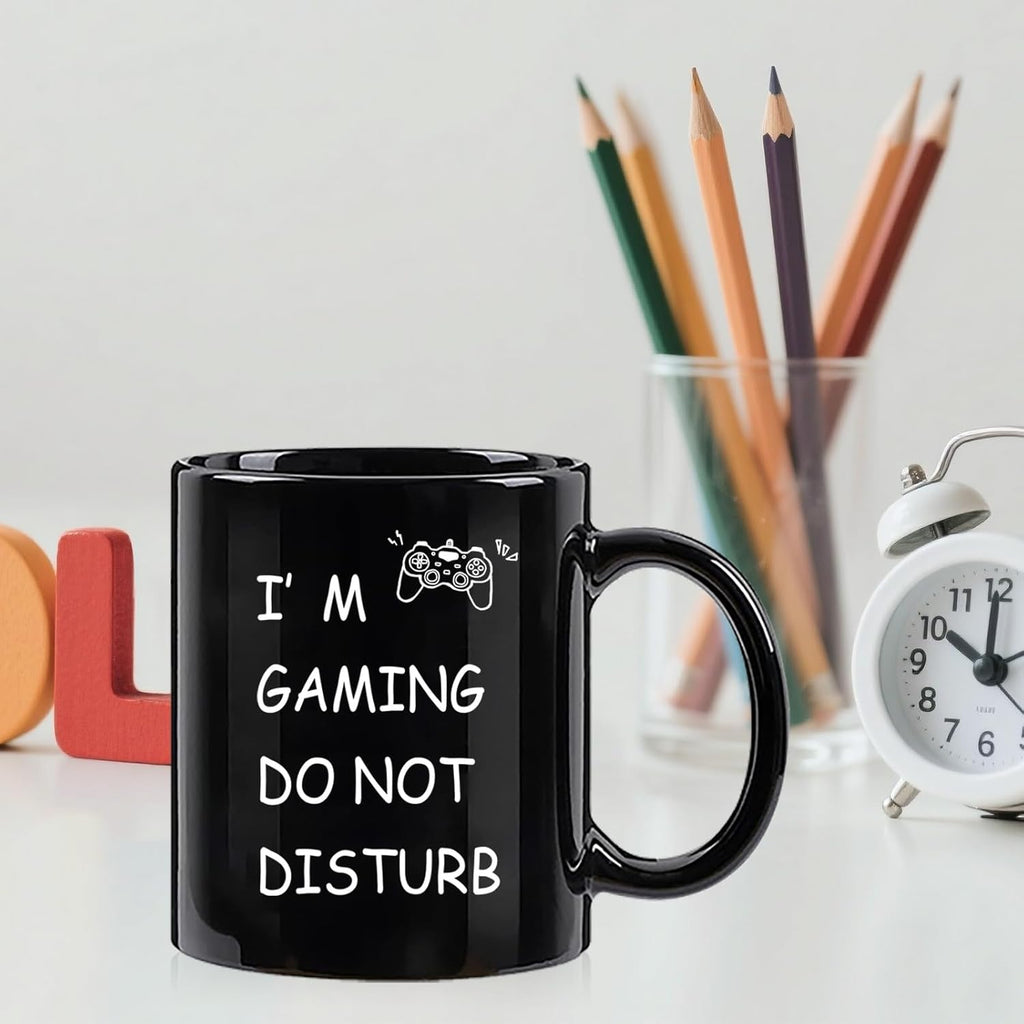 Gaming Mug - "I'm Gaming Do Not Disturb" - Gift for Gamers, Gaming Gifts, Christmas and Birthday Gifts for Gamers, Teen Boys, 11 oz - Black